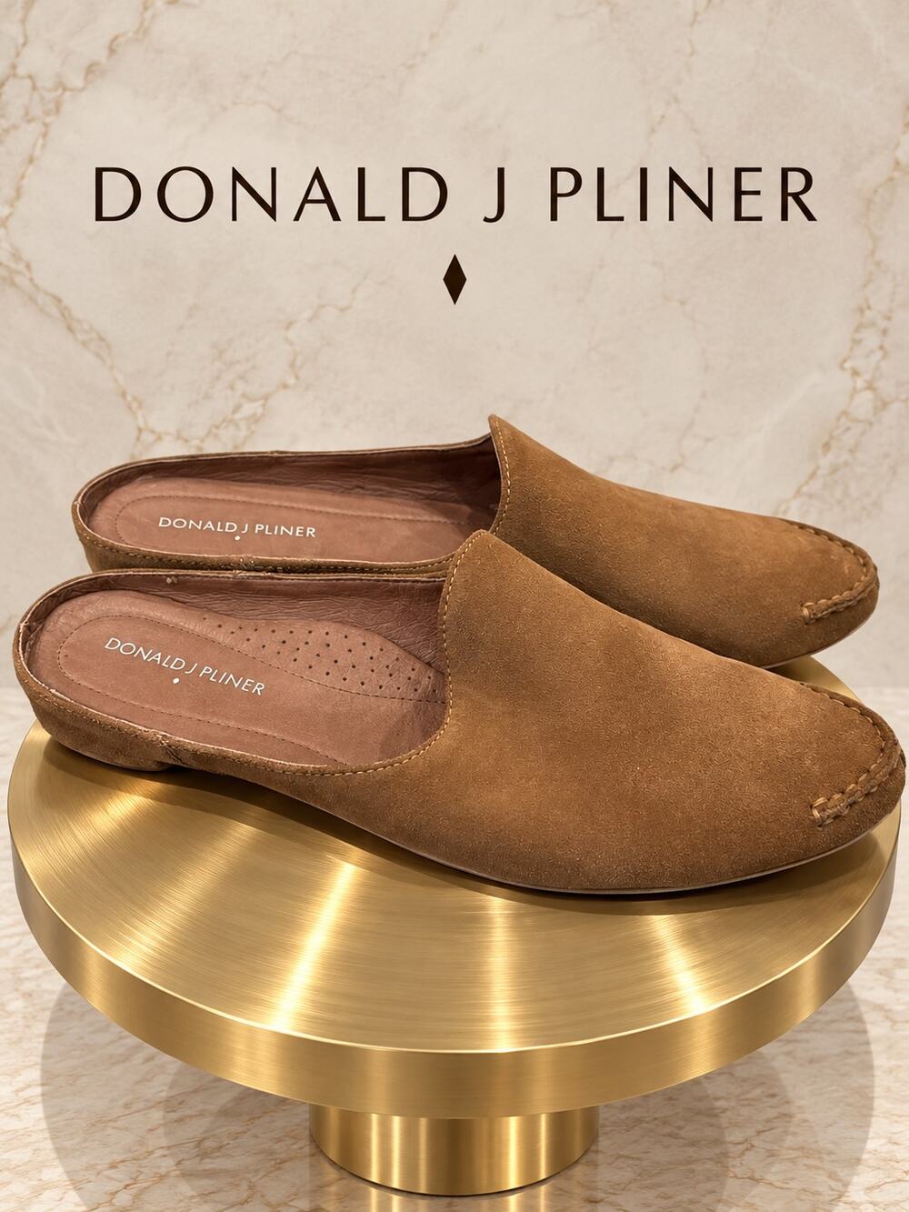 Donald J Pliner Bobbi3 Camel Sport Suede Slip-On Mules Women’s 9.5M